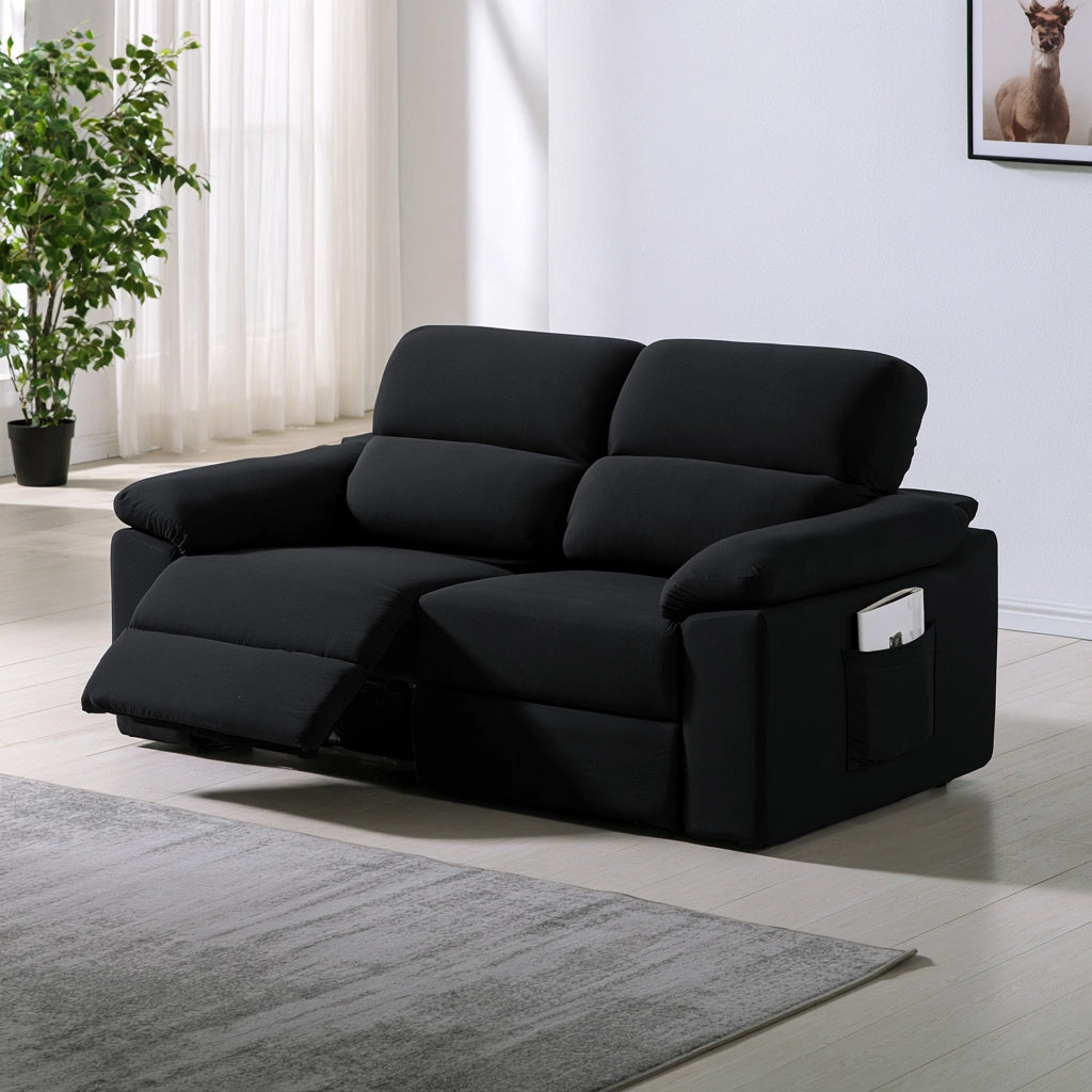 Sofa z funkcją relaks, tapicerowany tkaniną, kolor: szary