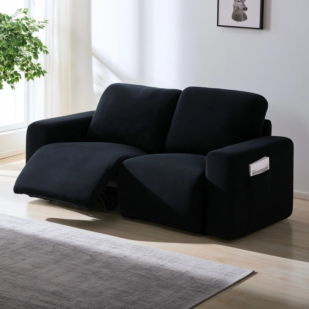 Sofa z funkcją relaks, tapicerowany tkaniną, kolor: szary