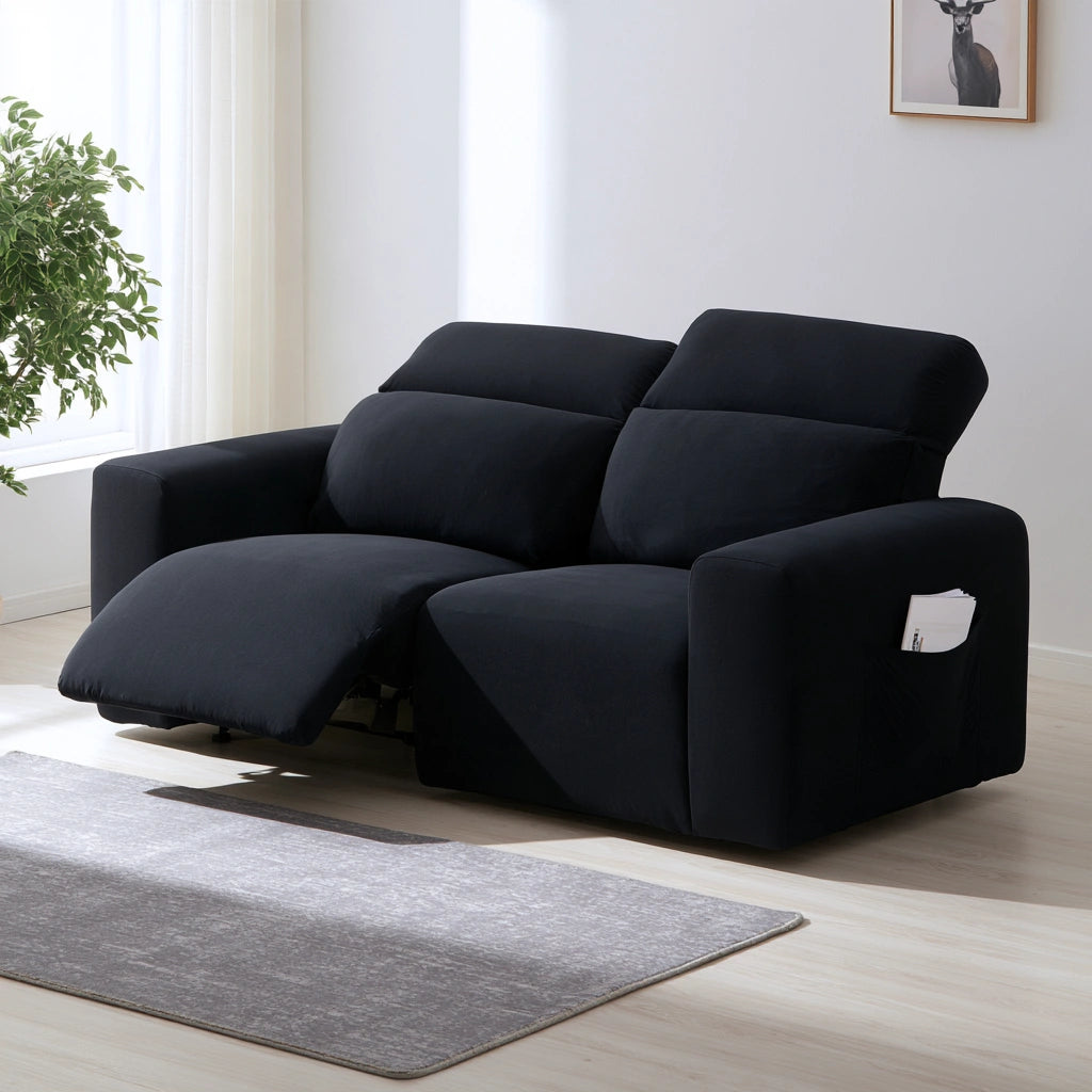 Sofa z funkcją relaks, tapicerowany tkaniną, kolor: szary